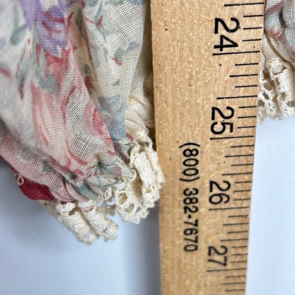 VTG 70s Prairie Dress 6 Maxi Long Sleeve Floral Tiered Cottage Milkmaid Fairy - Picture 13 of 14